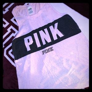 PINK muscle tank cross back